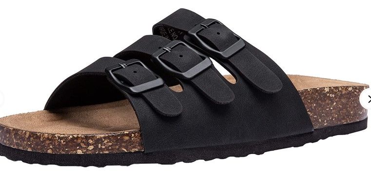 Photo 1 of Jeossy Women's Slides Sandals Cork Footbed Sandals Buckle Band Sandals Comfy Arch Support Sandals Slip On Outdoor Shoes SIZE 12