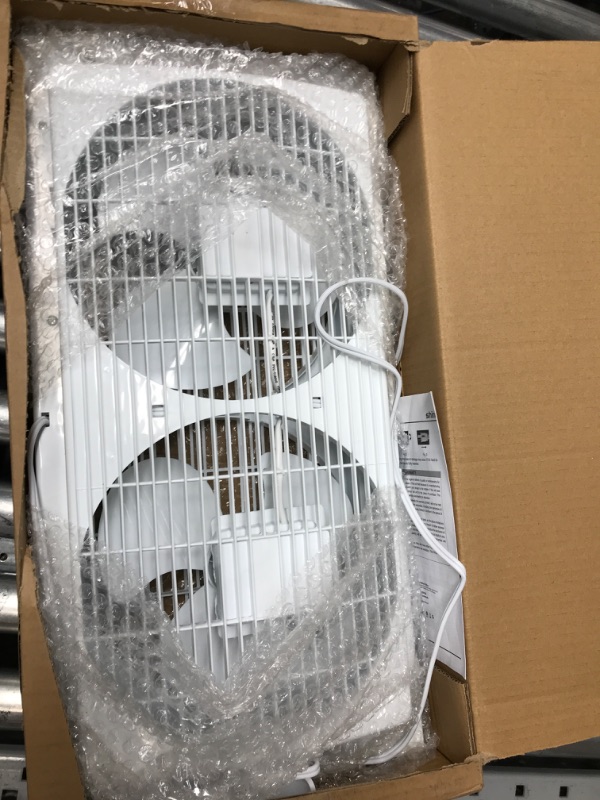 Photo 2 of shinic 9 Inch Twin Window Fan Reversible Airflow Control, 2 Speeds Window Exhaust Fan with Auto-locking Expenders and Foldable Handle, ETL Listed, Household Window Fan Fits 22"-33" ?Window