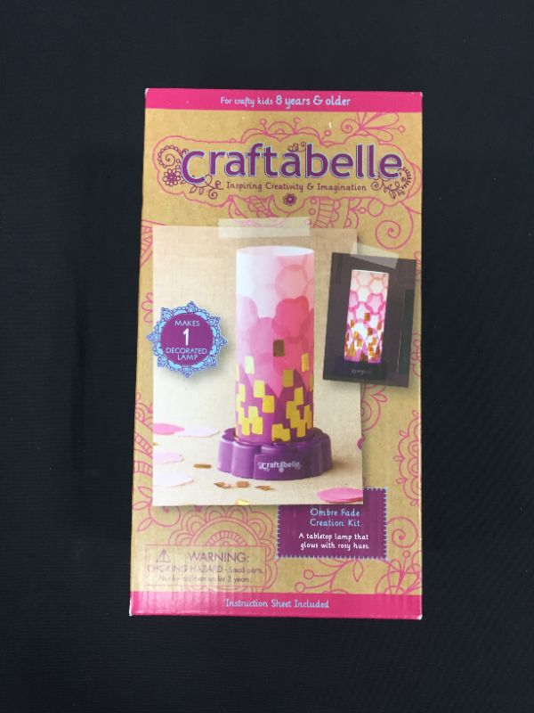 Photo 2 of Craftabelle - Ombre Fade Creation Kit - Lampshade Decorating Kit - 323 Piece LED Lamp Set with Fabric and Accessories - DIY Arts and Crafts for Kids 8+
