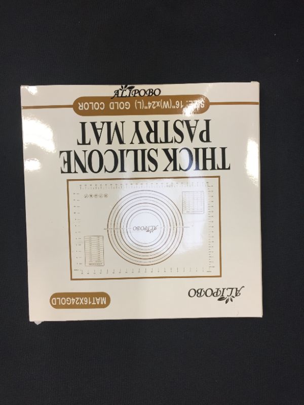 Photo 2 of ALIPOBO Extra Thick Silicone Baking Mat with Measurements, Non Stick Pie Crust Mat, Rolling Cookie Dough Mat, Non Stick Silicone Pastry Mats for Kneading Dough, Counter Mat (L-24'' X 16", Gold)
