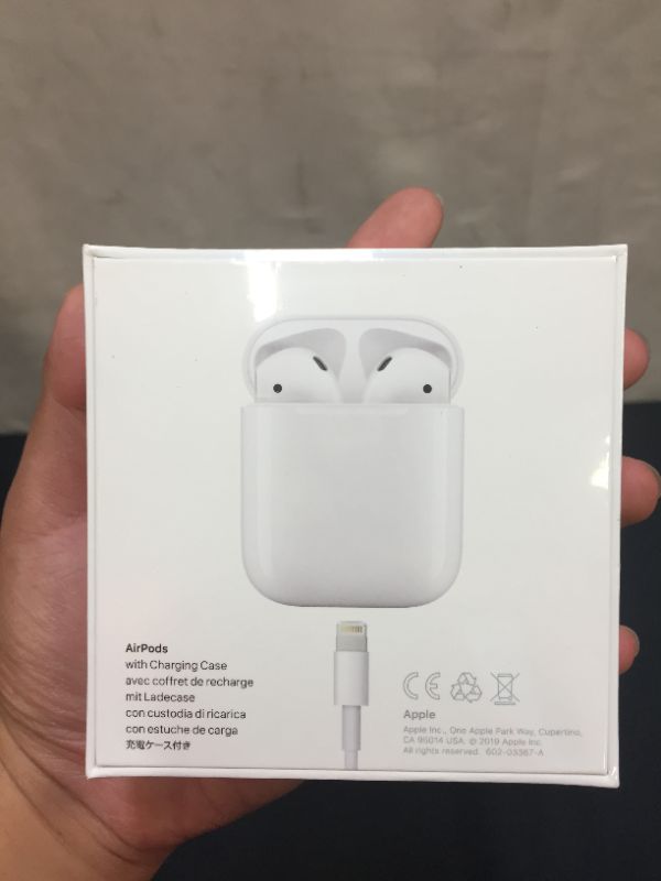 Photo 4 of Apple AirPods (2nd Generation) Wireless Earbuds with Lightning Charging Case Included. Over 24 Hours of Battery Life, Effortless Setup. Bluetooth Headphones for iPhone
