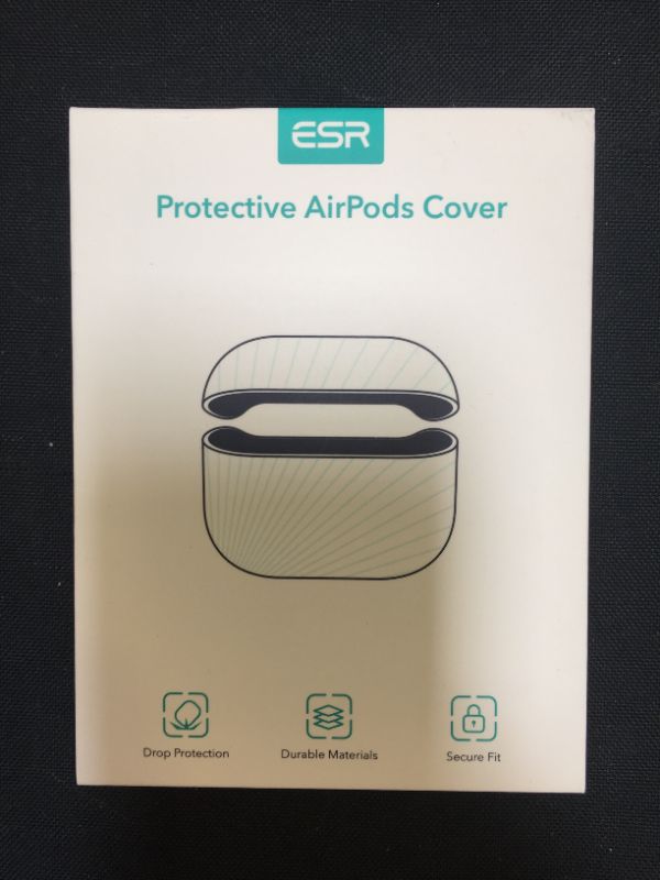 Photo 3 of ESR Tough Case Compatible with AirPods Case Rugged Protective Cover for AirPods Case, Scratch Resistant, Drop Protection, Shock Armor Series, Carbon Black
