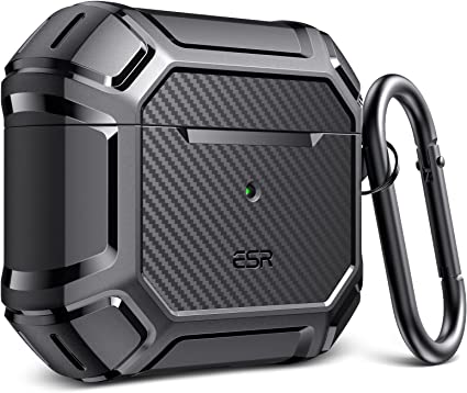 Photo 1 of ESR Tough Case Compatible with AirPods Case Rugged Protective Cover for AirPods Case, Scratch Resistant, Drop Protection, Shock Armor Series, Carbon Black
