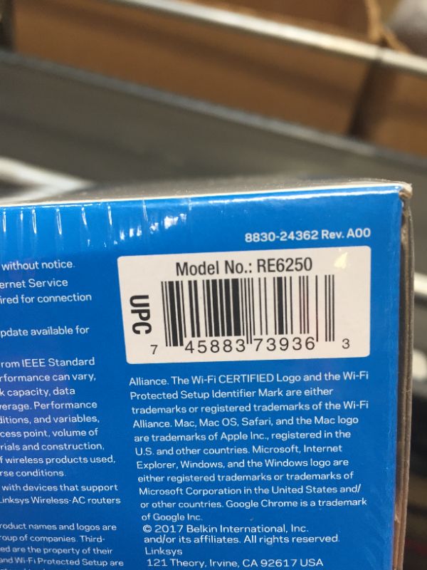 Photo 5 of Linksys AC750 Dual-Band Wi-Fi Extender for Home, Wireless Range Booster, Works with Any Wi-Fi Router (White)
FACTORY SEALED, BRAND NEW ITEM!