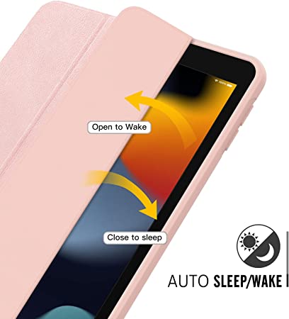 Photo 1 of MoKo iPad 10.2 Case iPad 9th Generation 2021 / 8th Generation 2020 / 7th Generation 2019 Case Soft TPU Smart Stand Back Cover Case for iPad 10.2 inch, Auto Wake/Sleep,Rose Gold
