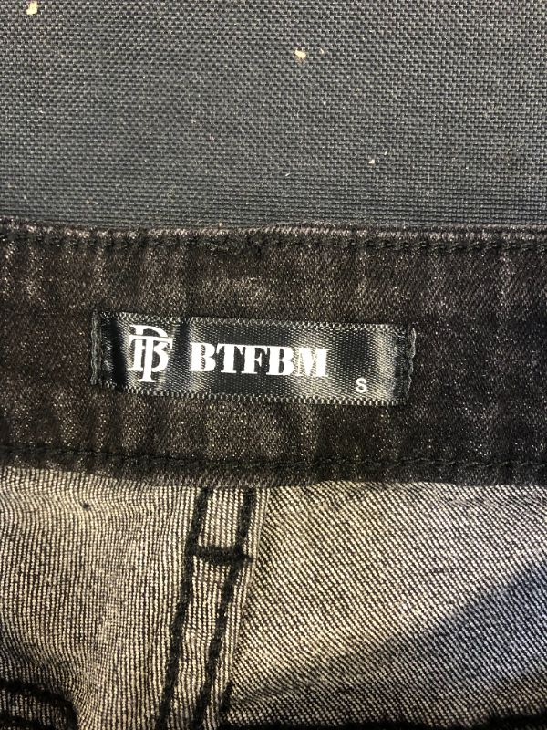Photo 1 of BTFBM RIPPED JEAN SHORTS BLACK SIZE SMALL (SOLD AS IS)