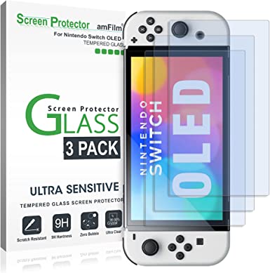 Photo 1 of amFilm Tempered Glass Screen Protector Compatible with Nintendo Switch OLED model 2021 (3-Pack)
FACTORY SEALED