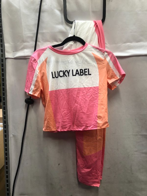 Photo 1 of LUCKY LABEL SET -- WHITE, PINK, ORANGE -- M/L