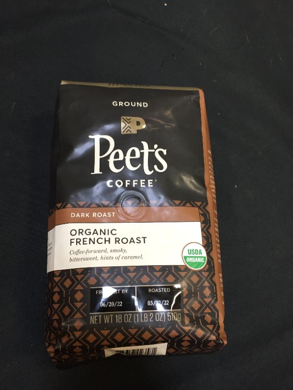 Photo 1 of 18 oz Peets Coffee organic french roast BB 06/20/22