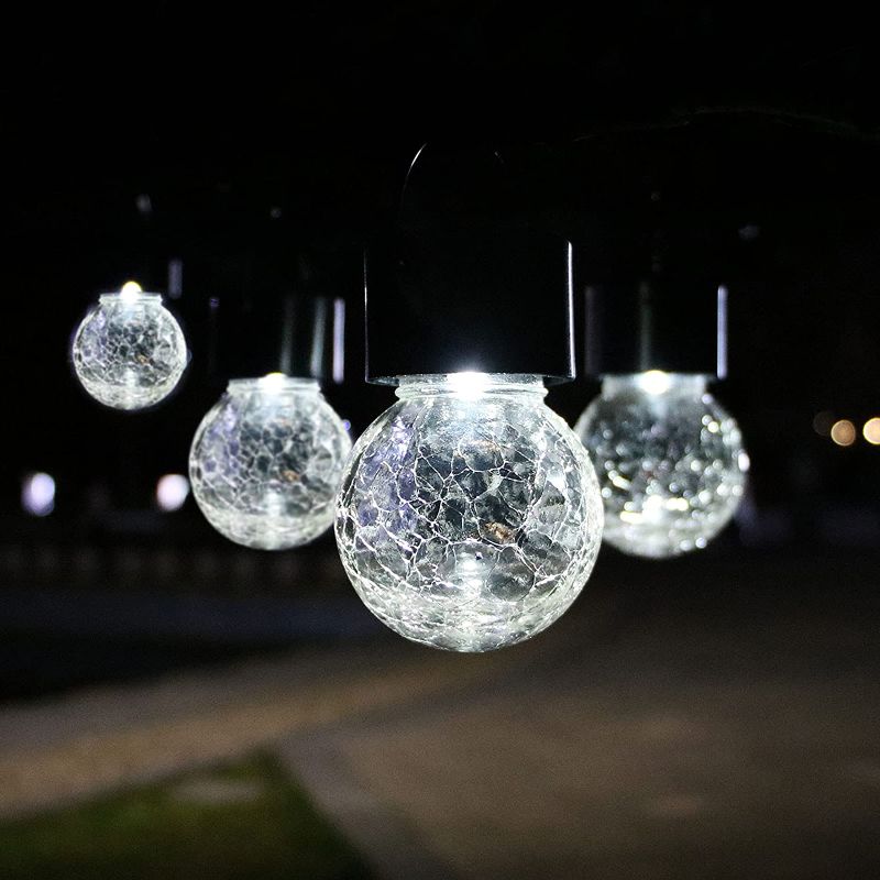 Photo 1 of 12 pack hanging solar powered LED outdoor waterproof crack glass ball 