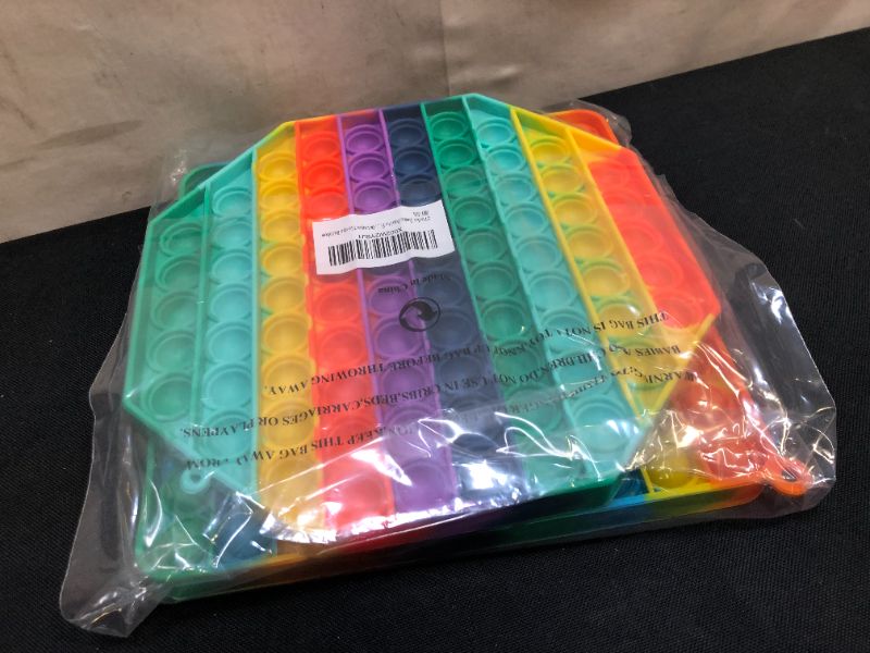 Photo 3 of 2 Packs Jumbo Toy for Kids Adult, Giant Huge Large Mega Big Press Pop Poppop Poop Popper Po it Sensory Austim Anxiety ADHD Stress Relie Game Square Octagon Tie dye Rainbow
