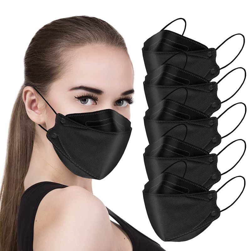 Photo 1 of 2 Pack of 50Pcs Black KF94 Disposable Face Masks 4-Layer Safety Face Mask
