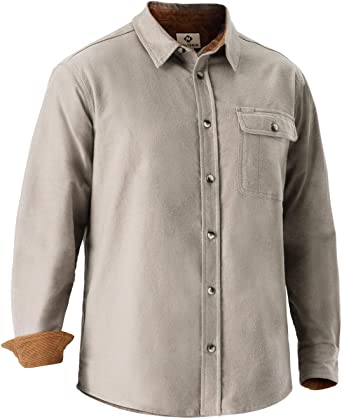 Photo 3 of NAVISKIN Men's Thermal Flannel Shirt Long Sleeve Button Down Plaid Shirt Outdoor Wear Size M 
