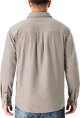 Photo 2 of NAVISKIN Men's Thermal Flannel Shirt Long Sleeve Button Down Plaid Shirt Outdoor Wear Size M 