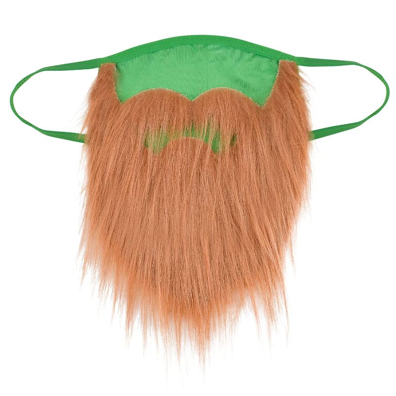 Photo 1 of 2 pcs St Patrick's Day Face Mask for Men, Green Beard