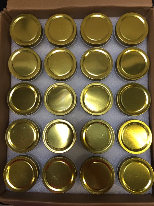 Photo 3 of 4oz Mini Mason Jars,Set of 40 Quilted Crystal Style Canning Glass Jars With Gold Regular Lids and Bands, Wide Mouth Spice Jars For Honey,Caviar,Herb,Jelly,Jams-40 Black Labels