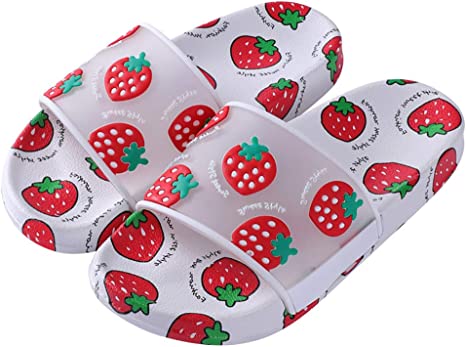 Photo 1 of  Fruit Sandals, Water Shoes Cute Fruit Slippers, Cute Strawberry Fruit Summer CHILDERN Flat Sandals Anti-Slip Indoor Casual Slippers Strawberry SIZE 32
