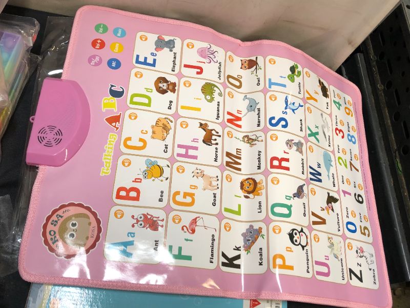 Photo 2 of Electronic Interactive Alphabet Wall Chart Speech Therapy Toys,Talking ABC & 123s & Alphabet Poster. Best Educational Toy for Toddler Kids Fun Learning Toys at Daycare,Kindergarten for Boys & Girls
