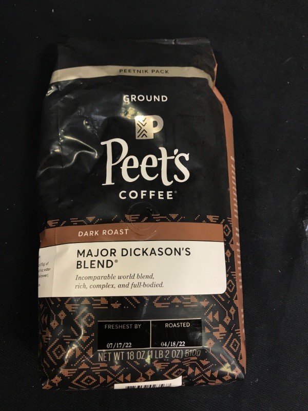 Photo 2 of Peet's Major Dickason Dark Roast Ground Coffee - 18oz BB 7/17/22

