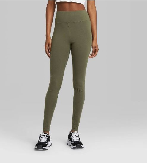 Photo 1 of High-Waisted Classic Leggings - Wild Fable - color  DEEP OLIVE WOMENS EXTRA SMALL 

