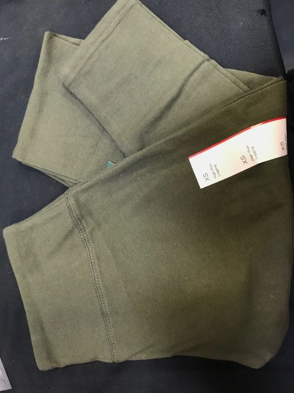 Photo 2 of High-Waisted Classic Leggings - color  DEEP OLIVE WOMENS EXTRA SMALL 