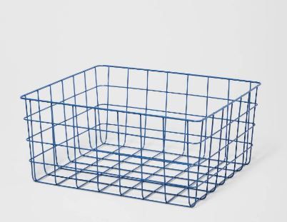 Photo 1 of 13" Rectangular Wire Decorative Basket - Brightroom™ (  Pack of 2 ) BLUE
