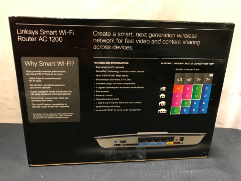 Photo 1 of Linksys EA6350 Dual-Band Wi-Fi Router for Home (AC1200 Fast Wireless Router),Black
