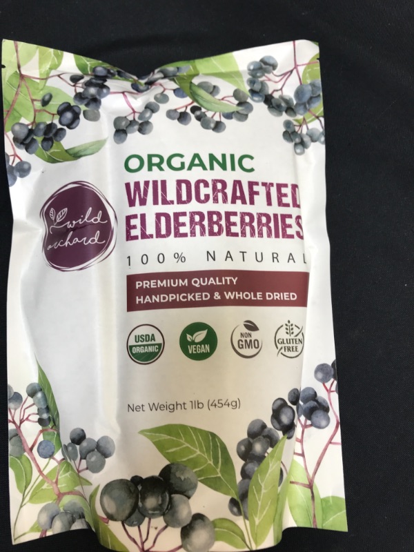Photo 2 of 100% USDA Certified Organic Whole Dried Elderberries (Sambucus Nigra) | 1lb bag | Premium Quality | European Wildcrafted | Natural Immune Support | Vegan | Non-GMO | Gluten Free |BB 10/2022