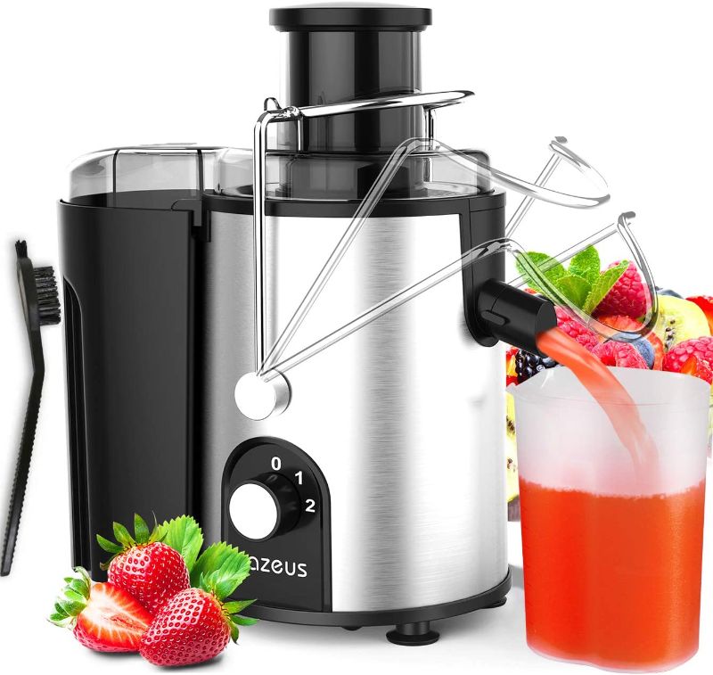 Photo 1 of [ Unique Version] AZEUS Centrifugal Juicer Machines, Juice Extractor with Germany-Made 163 Chopping Blades (Titanium Reinforced) & 2-Layer Centrifugal Bowl, High Juice Yield, Easy to Clean, Anti-Drip,100% BPA-Free, ETL Listed, Catcher & Brush Included

