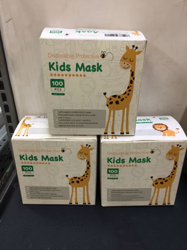 Photo 1 of 100 PCS Kids Disposable Face Mesks for Children, 3 Ply Adjustable & Breathable Dust M asks for Boys and Girls (100 Pack, Black) (3BOXES!!)