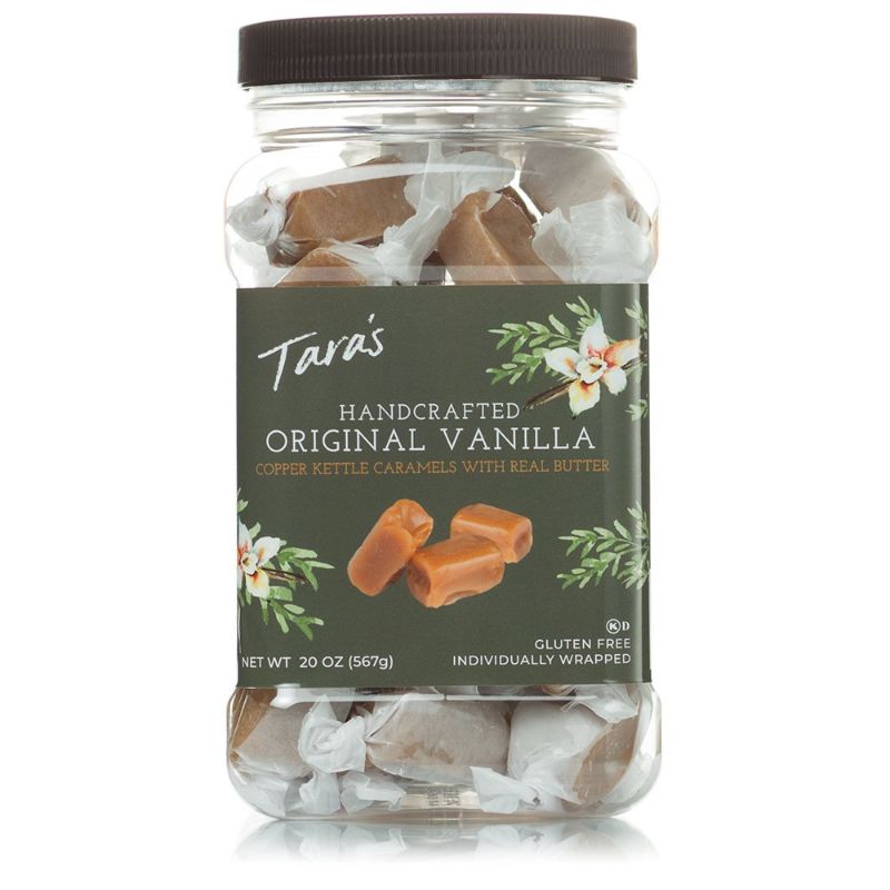 Photo 1 of (2) Tara's All Natural Handcrafted Gourmet Original Madagascar Vanilla Caramel: Small Batch, Kettle Cooked, Creamy & Individually Wrapped - 20 Ounce