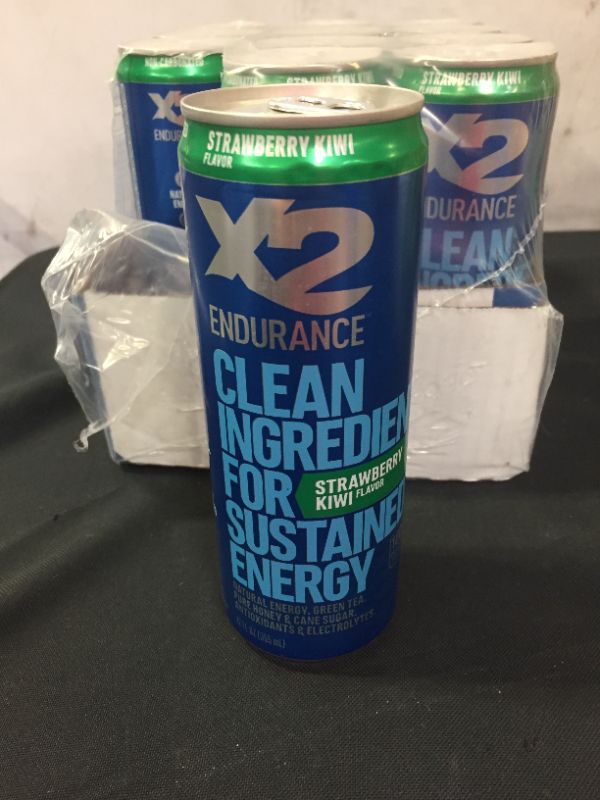 Photo 3 of X2 Clean Energy Drink - Sustained Energy for Sport & Fitness Endurance, Low Calorie & Low Sugar (Strawberry Kiwi, Pack of 12) ( EXP: 08/07/2022)
