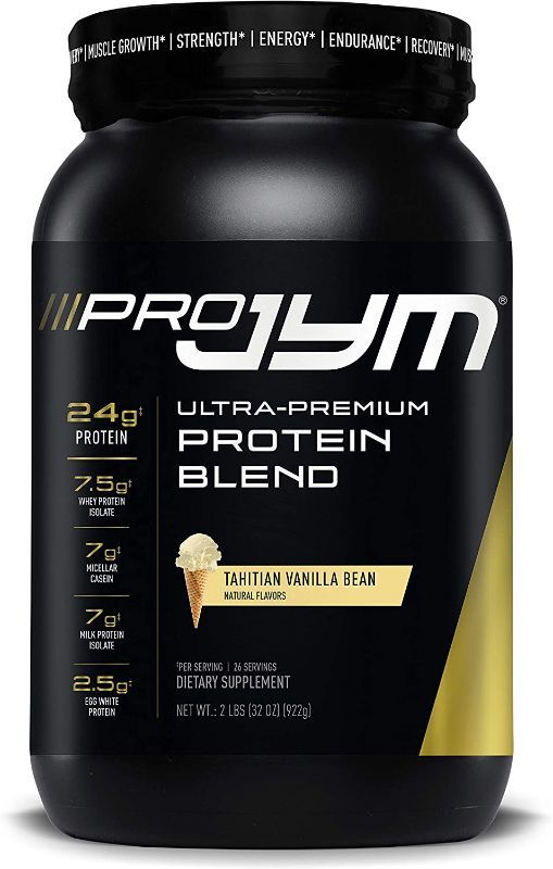 Photo 1 of Pro Jym Protein Powder - Egg White, Milk, Whey protein isolates & Micellar Casein | JYM Supplement Science | Tahitian Vanilla Bean Flavor, 2 Lb ( exp: 11/01/2023)