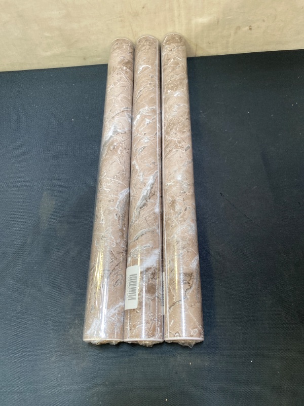 Photo 2 of 15.7"x78.8" Marble Contact Paper Brown Peel and Stick Wallpaper Self Adhesive Removable Marble Contact Paper Countertops Contact Paper for Kitchen Bathroom Cabinet Furniture Waterproof Wallpaper, 3 Count 
