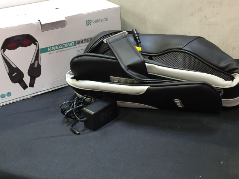 Photo 3 of Nekteck Shiatsu Back and Neck Massager with Adjustable Heat and Strap Deep Ti...
