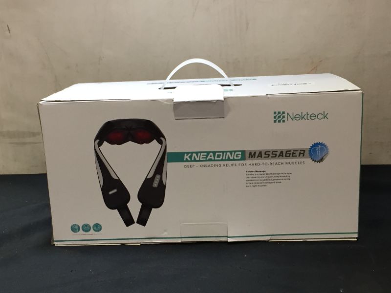 Photo 2 of Nekteck Shiatsu Back and Neck Massager with Adjustable Heat and Strap Deep Ti...
