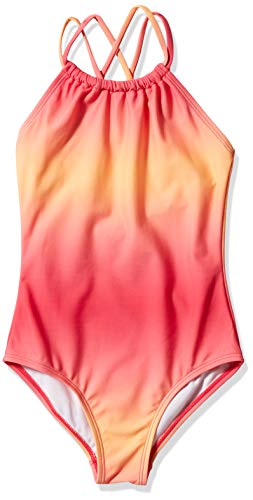 Photo 1 of Kanu Surf Girls' Jasmine Beach Sport Halter One Piece Swimsuit, Janie Coral, --Size 10--