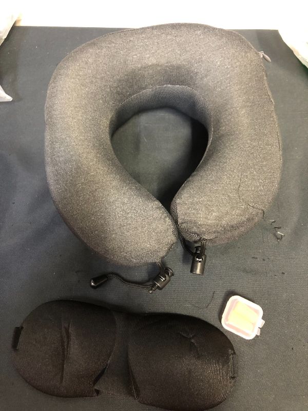 Photo 2 of (ITEM IS A DIFFERENT COLOR THAN STOCK PHOTO) WAKDA Travel Pillow Memory Foam Pillow Bib Slow Neck Pillow O Type Foldable DARK GREY