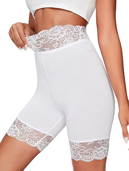 Photo 1 of Floerns Women's Lace Slip Undershorts Stretch Mid Thigh Leggings Biker Shorts
(SIZE M)