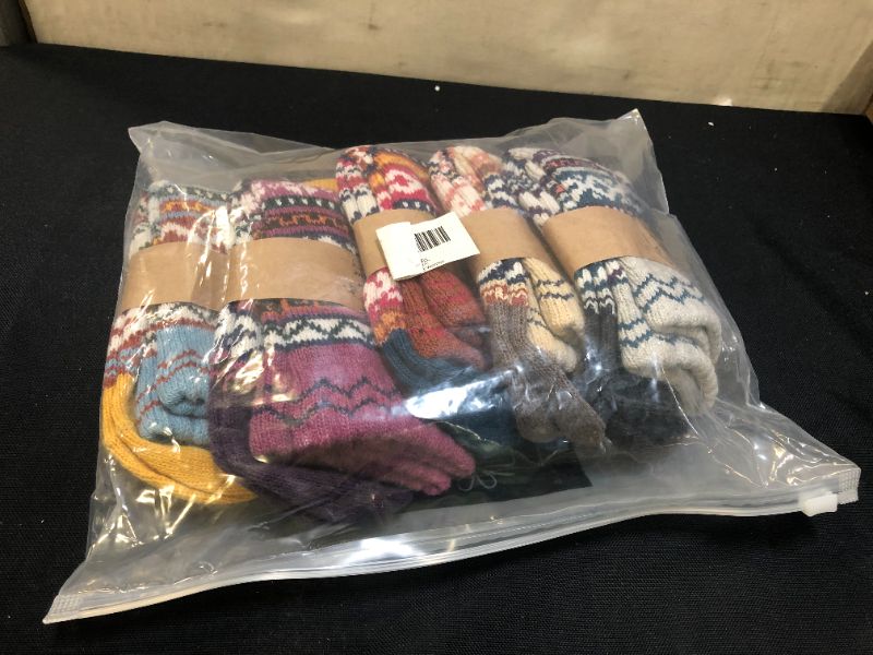 Photo 2 of justay winter womens wool socks vintage warm socks thick cozy 5 pr.