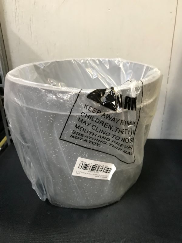 Photo 1 of 8 inch Self Watering Planters, Speckles Plant Pots with High Drainage Holes and Saucers for Indoor Plants and Flowers, Grey
