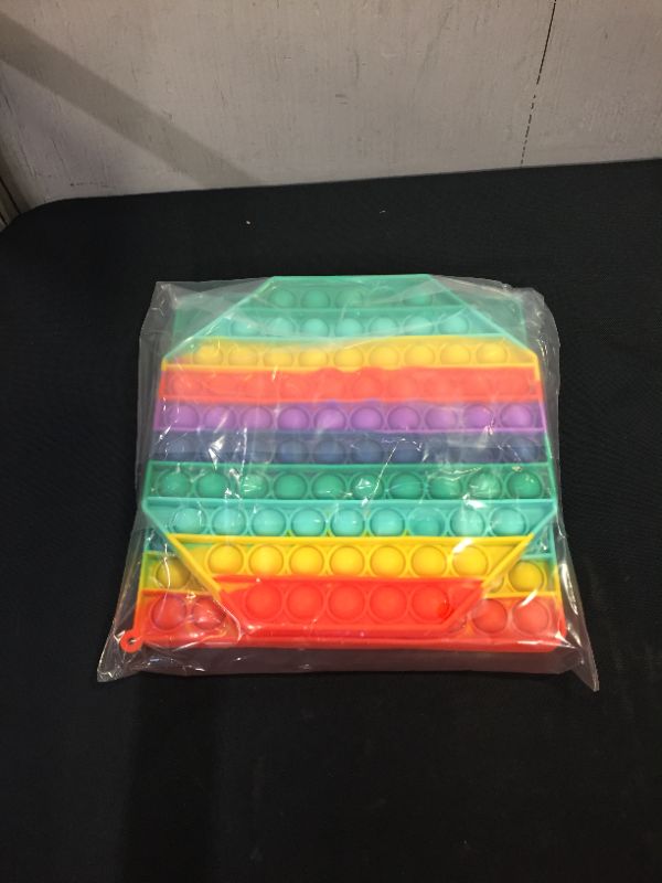 Photo 2 of 2 Packs Jumbo Toy for Kids Adult, Giant Huge Large Mega Big Press Pop Poppop Poop Popper Po it Sensory Austim Anxiety ADHD Stress Relie Game Square Octagon Tie dye Rainbow
