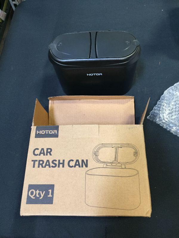 Photo 1 of HOTOR Car Trash Can, Durable & Leakproof Trash Bin with Compact Size, Practical Car Accessory for Interior Cleaness, Multifunctional Car Organizer and Storage Can with Push-Button Pop Up Open Design