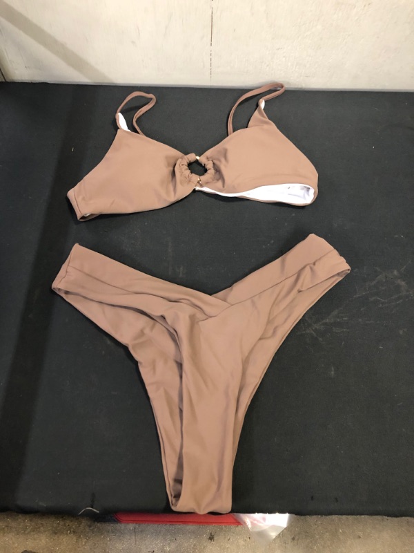 Photo 1 of coffee brown two piece set swimsuit set ---Size M--