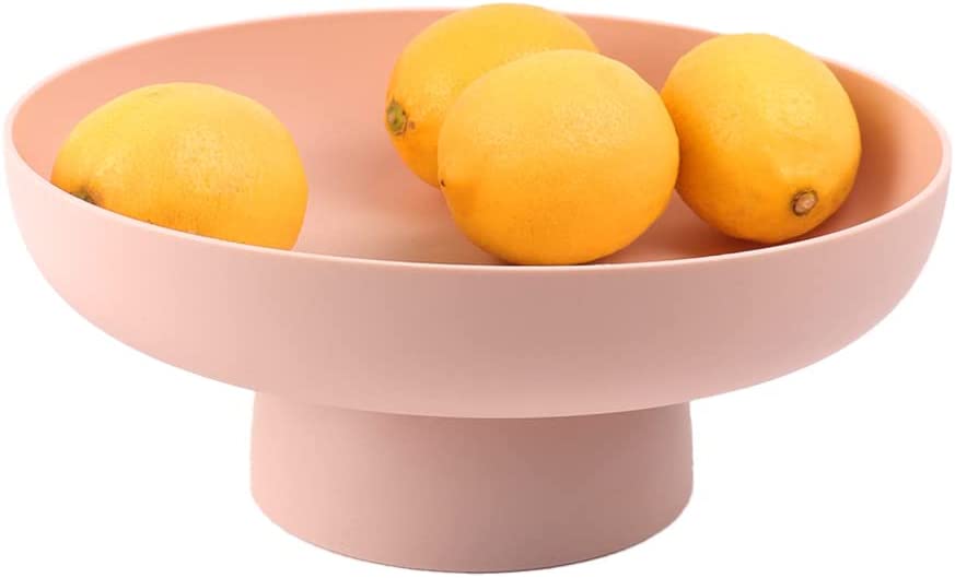 Photo 1 of 10.4 Inch Fruit Bowl , Fruit Bowl For Kitchen Counter, Pedestal Fruit Bowl For Table Countertop, Decorative Fruit Bowls For Home, Pink