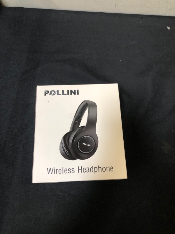 Photo 3 of Bluetooth Headphones Wireless, pollini 40H Playtime Foldable Over Ear Headphones with Microphone, Deep Bass Stereo Headset with Soft Memory-Protein Earmuffs for iPhone/Android Cell Phone/PC (White)