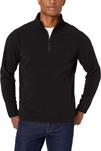 Photo 1 of Amazon Essentials Men's Quarter-Zip Polar Fleece Jacket BLACK
XSMALL