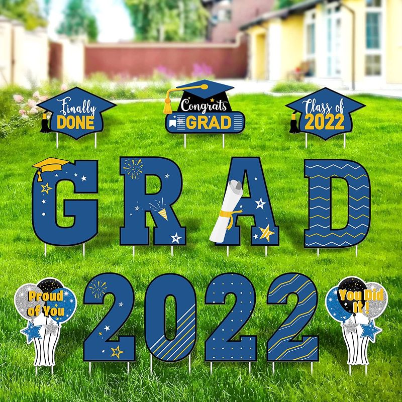 Photo 1 of 13 pcs Graduation Yard Sign Decorations 2022, Class of 2022