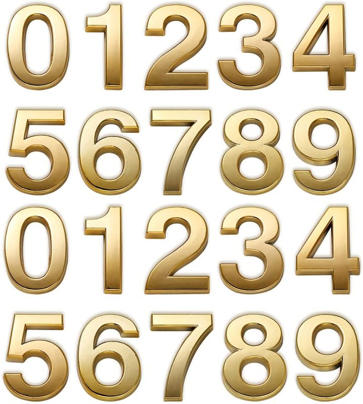 Photo 1 of 3 Inch Mailbox Numbers, Gold Door address Numbers for House, Home Office Hotel Room. (3 Inch - Pack of 20, Gold)
