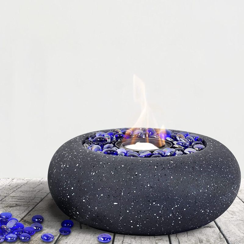 Photo 1 of 11-inch Portable fire Pit, Tabletop Fireplace fire Bowl Use Iso-Propyl Alcohol as Fuel. Clean-Burning Bio Ethanol Ventless Fireplace for Indoor Outdoor Patio Parties Events
